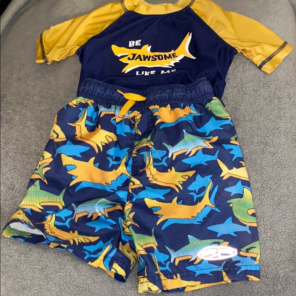 Surf Zone swim set. Trunks and shirt. SPF.